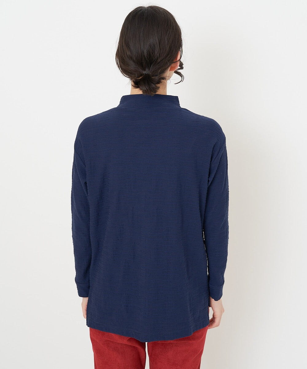 NHKJS12190 GIANNI LO GIUDICE(小さいサイズ)(メゾン ドゥ サンク) [日本製]イレギュラードットピンタックカットソー ネイビー