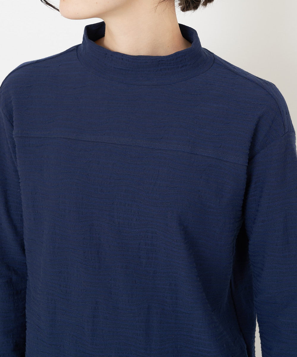 NHKJS12190 GIANNI LO GIUDICE(小さいサイズ)(メゾン ドゥ サンク) [日本製]イレギュラードットピンタックカットソー ネイビー