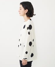NHKJV41250 GIANNI LO GIUDICE(小さいサイズ)(メゾン ドゥ サンク) [日本製]ドット柄ジャガードカットソー アイボリー系