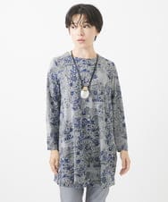 NHKJV51360 GIANNI LO GIUDICE(小さいサイズ)(メゾン ドゥ サンク) [日本製]ワンダーランドジャガードチュニック グレー系