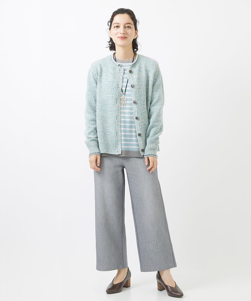 NHLAB12250 GIANNI LO GIUDICE(小さいサイズ)(メゾン ドゥ サンク) [日本製]ボンバー裏起毛デニム柄プリントパンツ ライトグレー