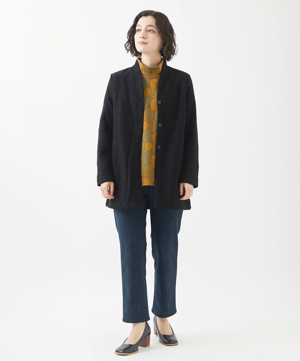 NHLAB31230 GIANNI LO GIUDICE(小さいサイズ)(メゾン ドゥ サンク) [日本製]ハイテンション裏起毛デニムプリントパンツ ネイビー