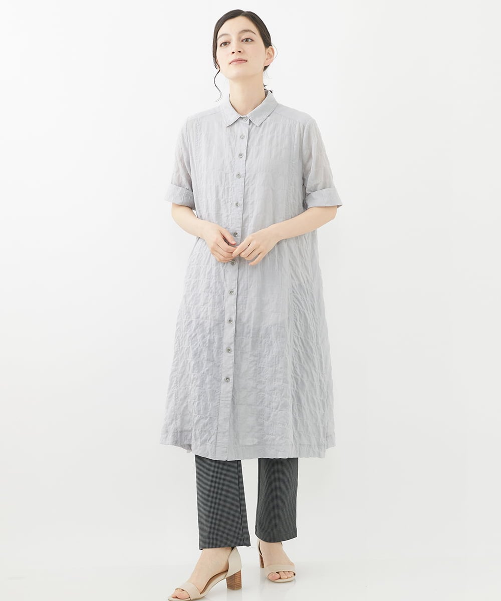 NHLAC81170 GIANNI LO GIUDICE(小さいサイズ)(メゾン ドゥ サンク) ハーフ千鳥柄ハイテンションストレッチパンツ アイボリー×ブラック