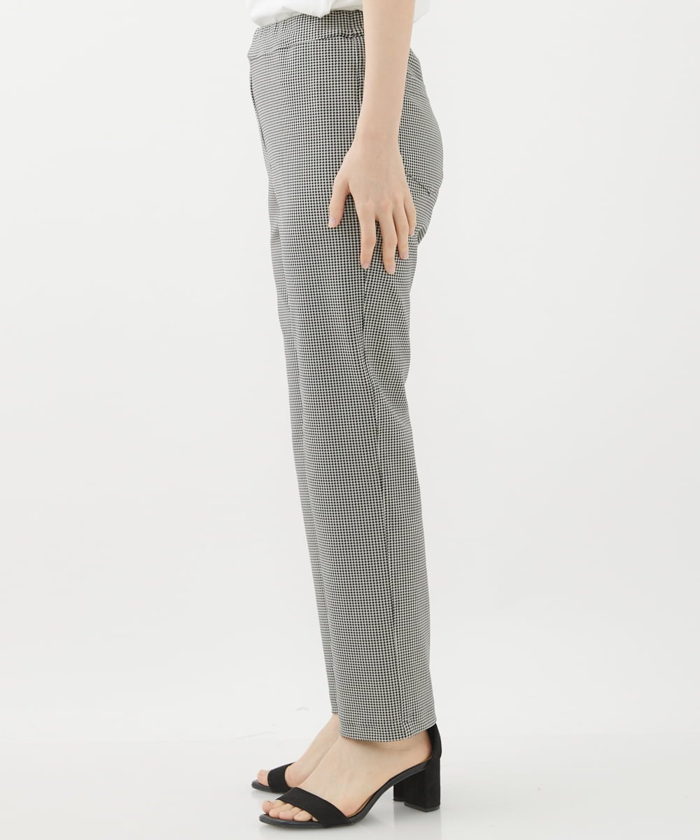 NHLAC81170 GIANNI LO GIUDICE(小さいサイズ)(メゾン ドゥ サンク) ハーフ千鳥柄ハイテンションストレッチパンツ アイボリー×ブラック