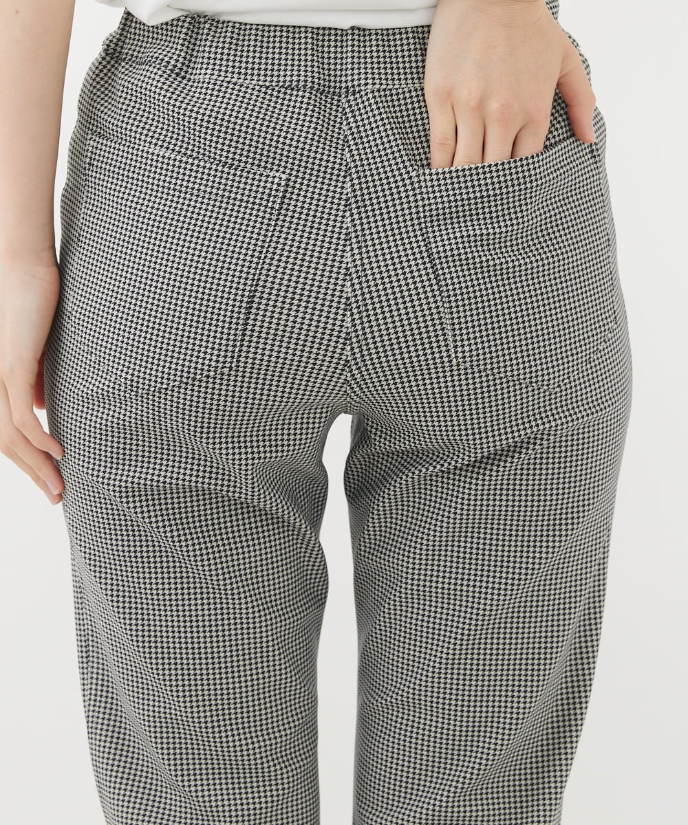 NHLAC81170 GIANNI LO GIUDICE(小さいサイズ)(メゾン ドゥ サンク) ハーフ千鳥柄ハイテンションストレッチパンツ アイボリー×ブラック