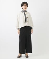 NHLAC84190 GIANNI LO GIUDICE(小さいサイズ)(メゾン ドゥ サンク) [6色展開]両面起毛2WAYストレッチワイドストレートパンツ ライトグレー
