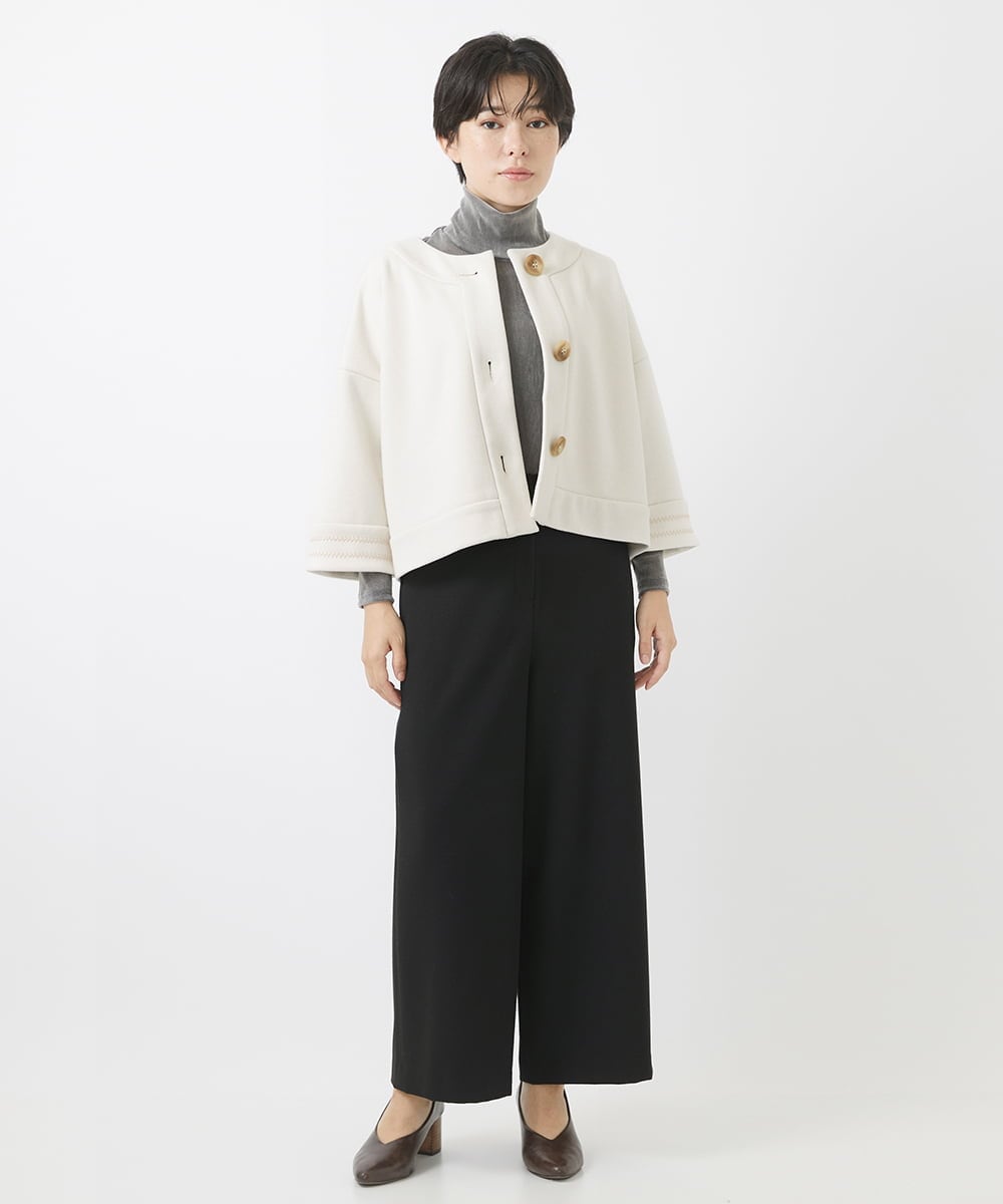 NHLAC84190 GIANNI LO GIUDICE(小さいサイズ)(メゾン ドゥ サンク) [6色展開]両面起毛2WAYストレッチワイドストレートパンツ ライトグレー