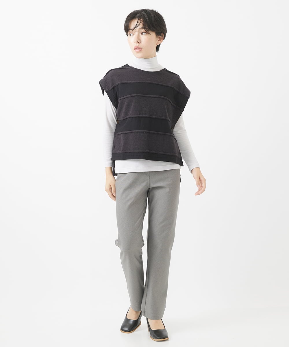NHLAC88170 GIANNI LO GIUDICE(小さいサイズ)(メゾン ドゥ サンク) ヘリンボーン柄ハイテンションストレッチパンツ グレー