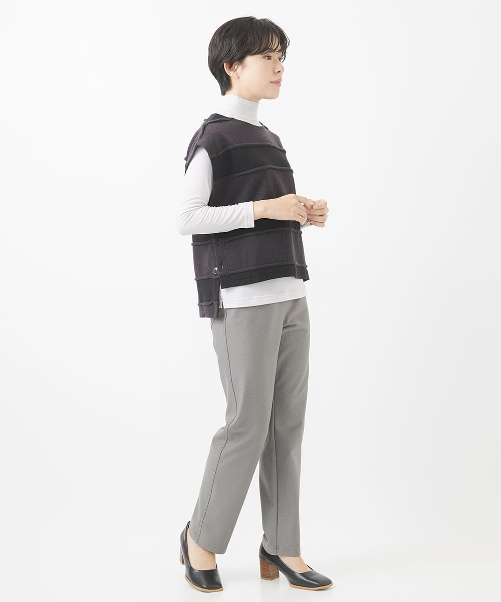 NHLAC88170 GIANNI LO GIUDICE(小さいサイズ)(メゾン ドゥ サンク) ヘリンボーン柄ハイテンションストレッチパンツ グレー