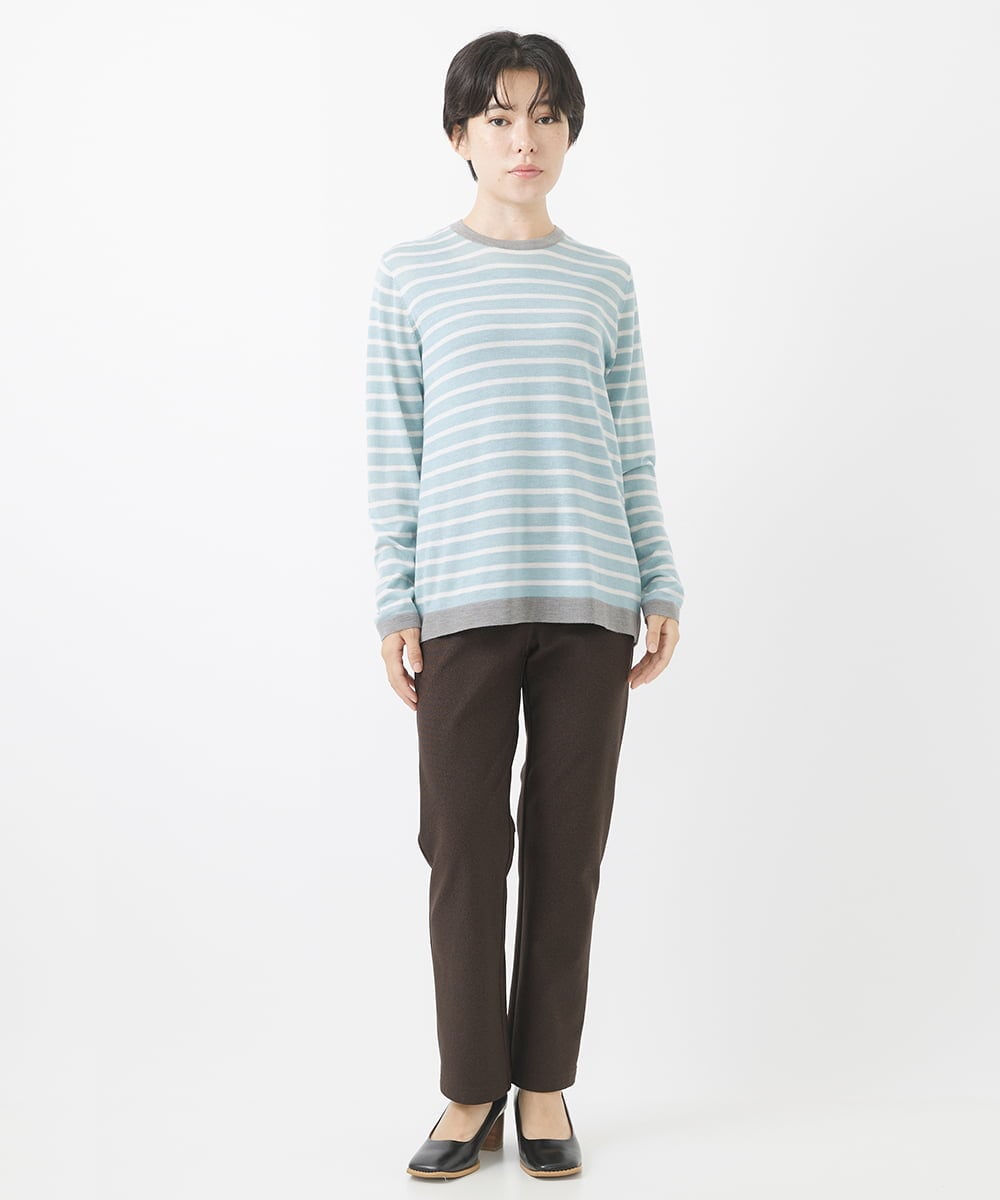 NHLAC88170 GIANNI LO GIUDICE(小さいサイズ)(メゾン ドゥ サンク) ヘリンボーン柄ハイテンションストレッチパンツ グレー