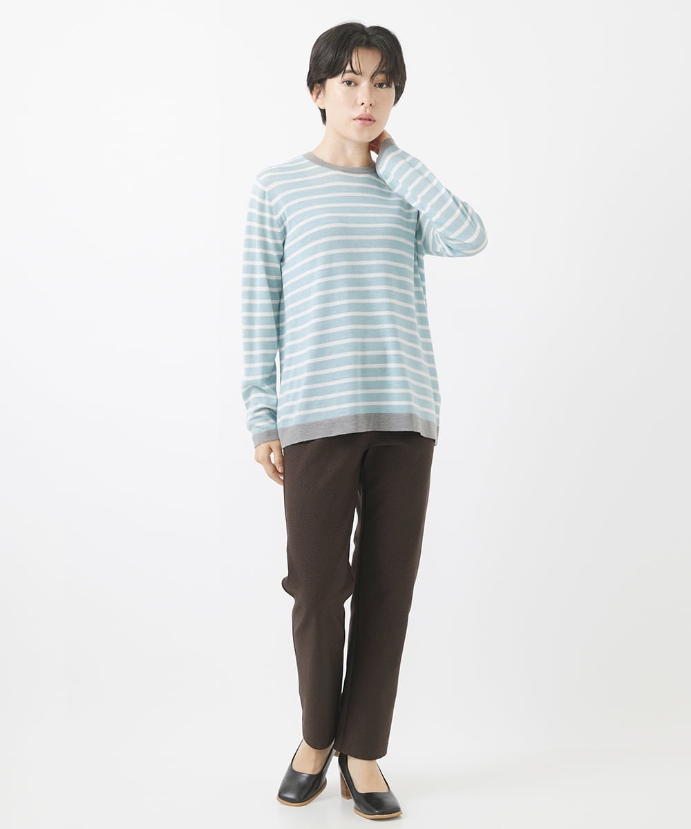 NHLAC88170 GIANNI LO GIUDICE(小さいサイズ)(メゾン ドゥ サンク) ヘリンボーン柄ハイテンションストレッチパンツ グレー
