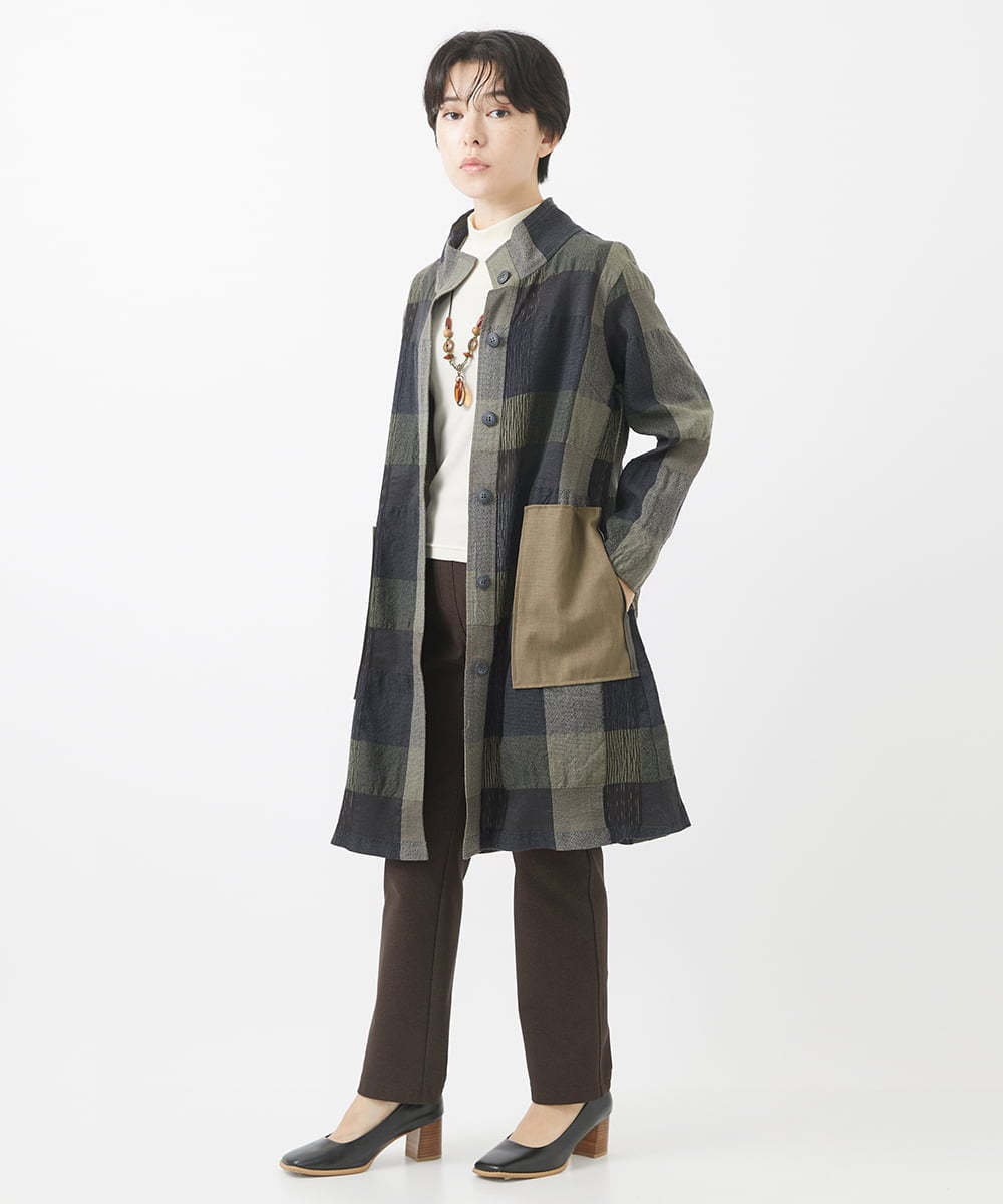 NHLAC88170 GIANNI LO GIUDICE(小さいサイズ)(メゾン ドゥ サンク) ヘリンボーン柄ハイテンションストレッチパンツ グレー