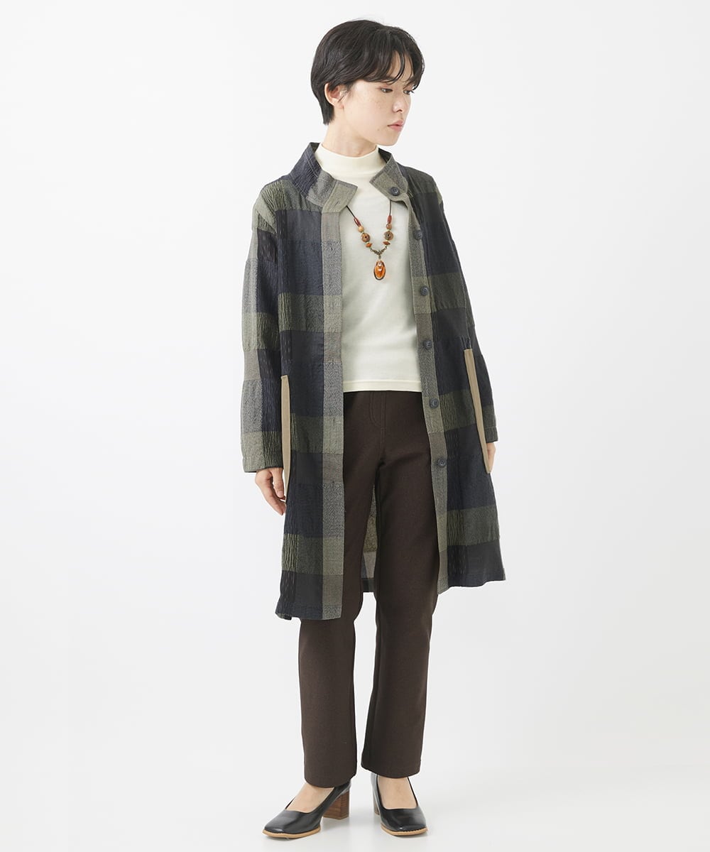 NHLAC88170 GIANNI LO GIUDICE(小さいサイズ)(メゾン ドゥ サンク) ヘリンボーン柄ハイテンションストレッチパンツ グレー