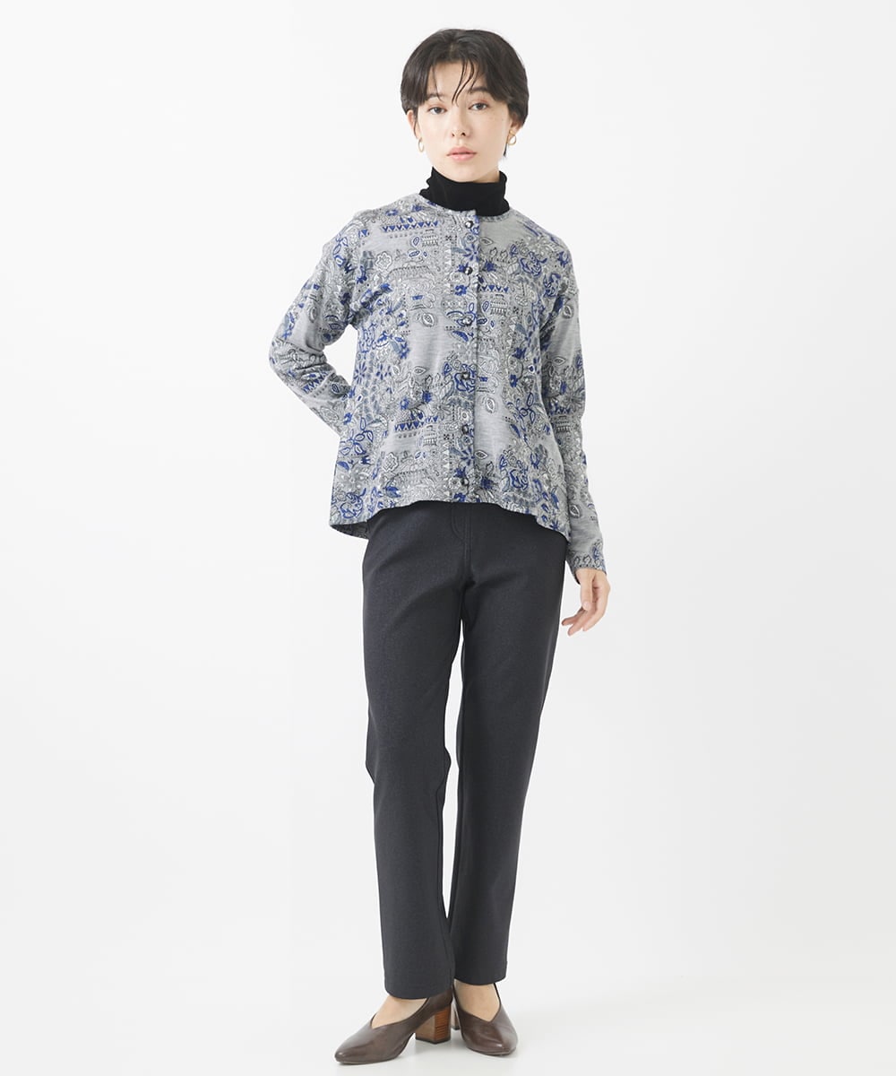 NHLAC88170 GIANNI LO GIUDICE(小さいサイズ)(メゾン ドゥ サンク) ヘリンボーン柄ハイテンションストレッチパンツ グレー