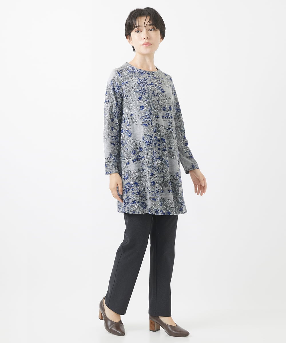NHLAC88170 GIANNI LO GIUDICE(小さいサイズ)(メゾン ドゥ サンク) ヘリンボーン柄ハイテンションストレッチパンツ グレー