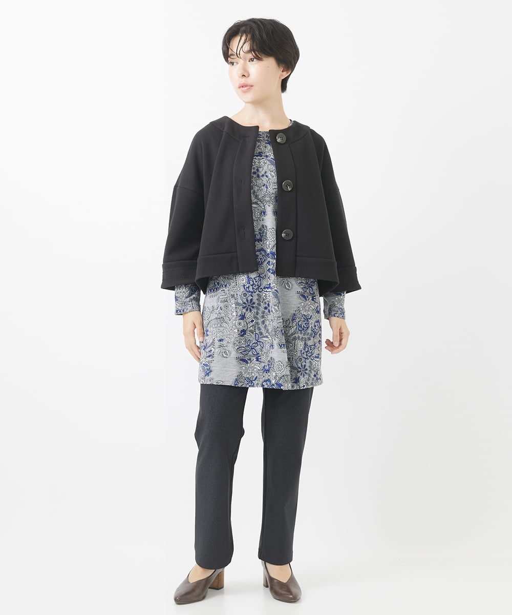 NHLAC88170 GIANNI LO GIUDICE(小さいサイズ)(メゾン ドゥ サンク) ヘリンボーン柄ハイテンションストレッチパンツ グレー