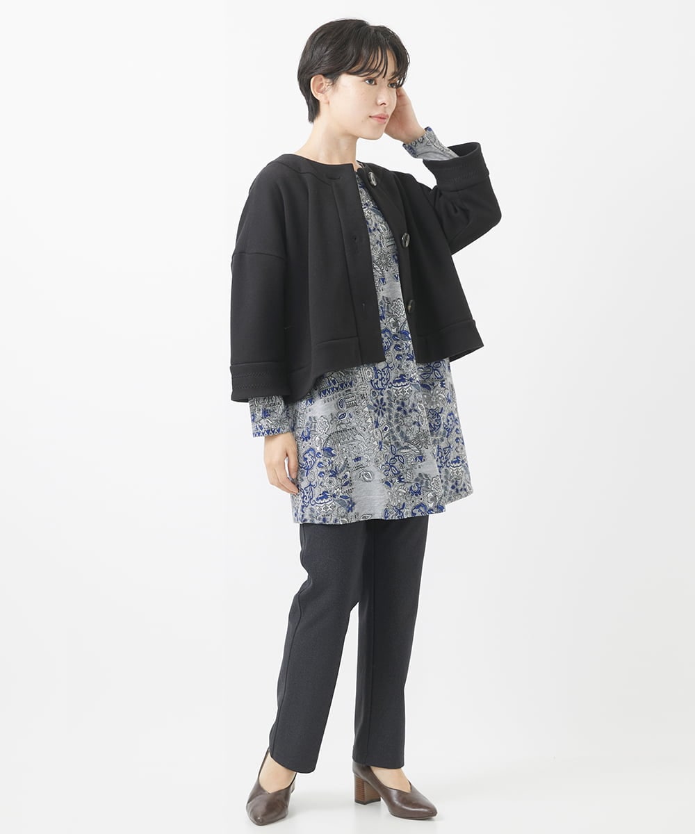 NHLAC88170 GIANNI LO GIUDICE(小さいサイズ)(メゾン ドゥ サンク) ヘリンボーン柄ハイテンションストレッチパンツ グレー