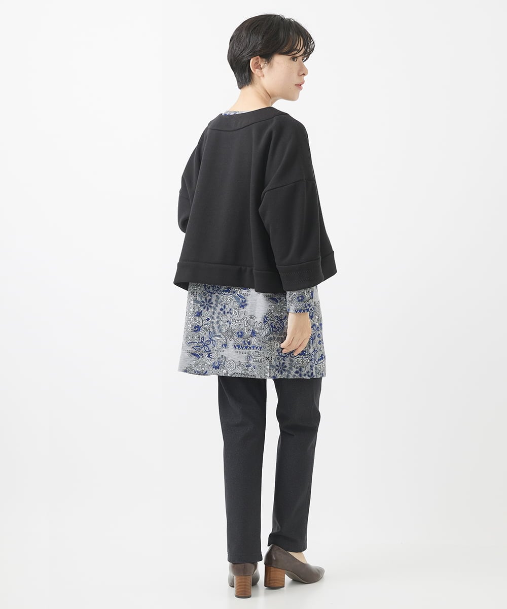 NHLAC88170 GIANNI LO GIUDICE(小さいサイズ)(メゾン ドゥ サンク) ヘリンボーン柄ハイテンションストレッチパンツ グレー