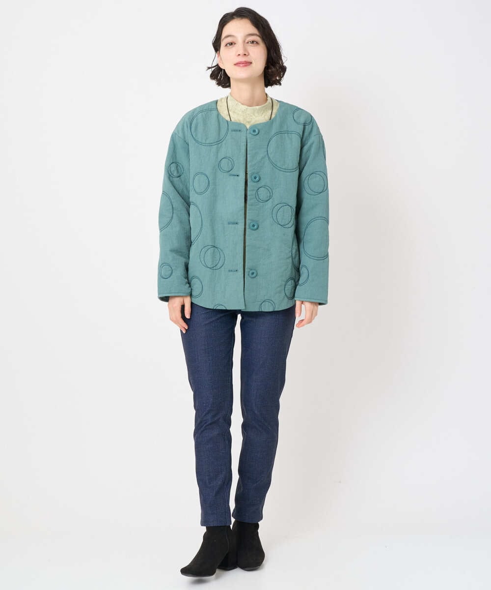 NHLAE13250 GIANNI LO GIUDICE(小さいサイズ)(メゾン ドゥ サンク) [リバーシブル]デニムリバーツイードプリントパンツ ネイビー