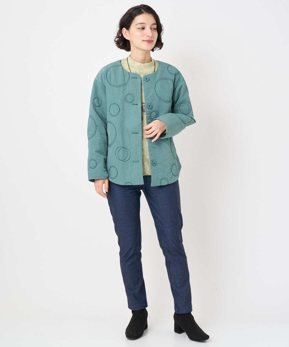 NHLAE13250 GIANNI LO GIUDICE(小さいサイズ)(メゾン ドゥ サンク) [リバーシブル]デニムリバーツイードプリントパンツ ネイビー