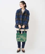 NHLAE13250 GIANNI LO GIUDICE(小さいサイズ)(メゾン ドゥ サンク) [リバーシブル]デニムリバーツイードプリントパンツ ネイビー