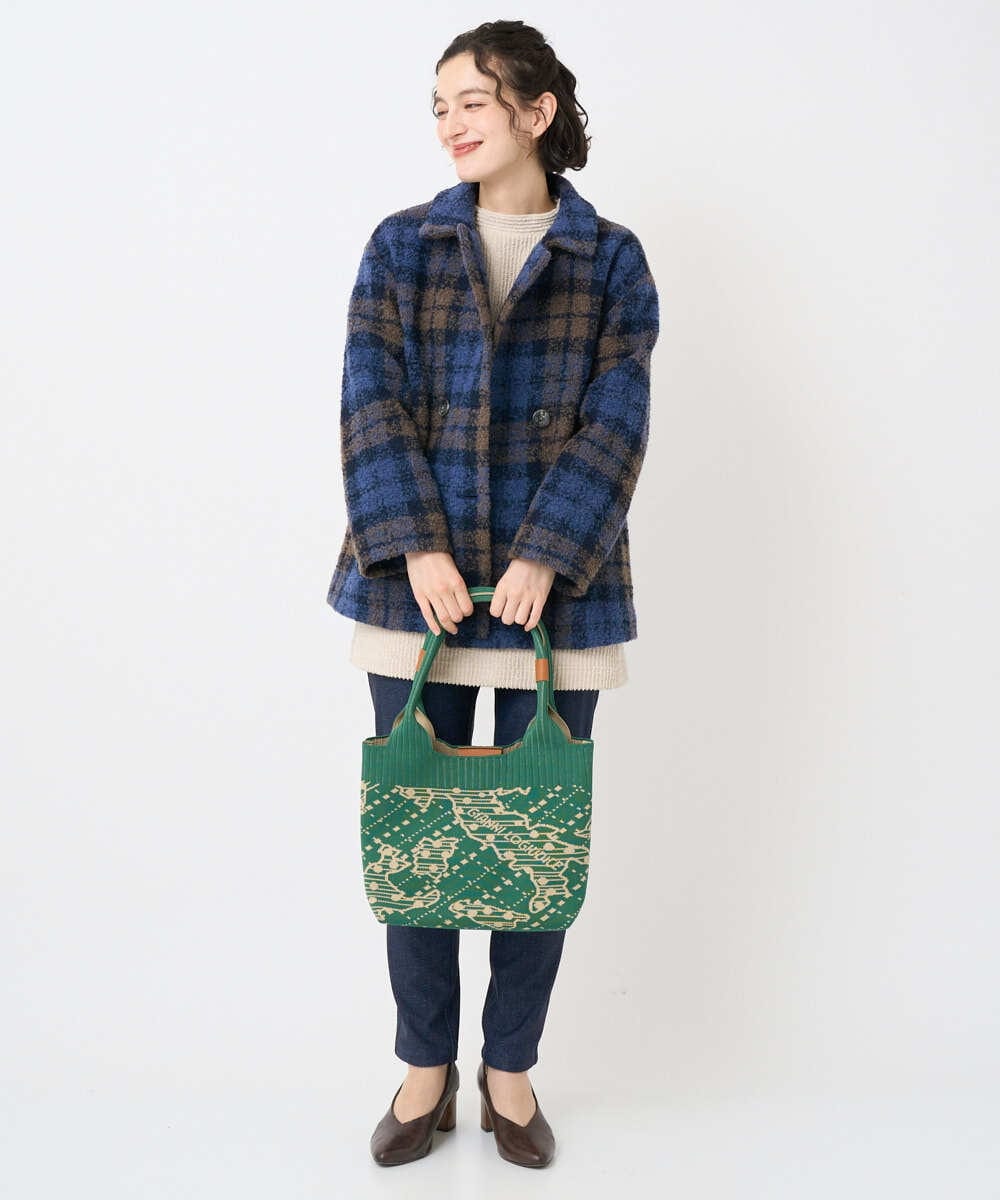 NHLAE13250 GIANNI LO GIUDICE(小さいサイズ)(メゾン ドゥ サンク) [リバーシブル]デニムリバーツイードプリントパンツ ネイビー