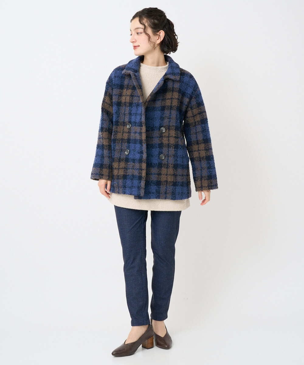 NHLAE13250 GIANNI LO GIUDICE(小さいサイズ)(メゾン ドゥ サンク) [リバーシブル]デニムリバーツイードプリントパンツ ネイビー