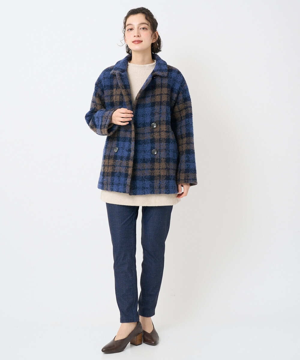 NHLAE13250 GIANNI LO GIUDICE(小さいサイズ)(メゾン ドゥ サンク) [リバーシブル]デニムリバーツイードプリントパンツ ネイビー