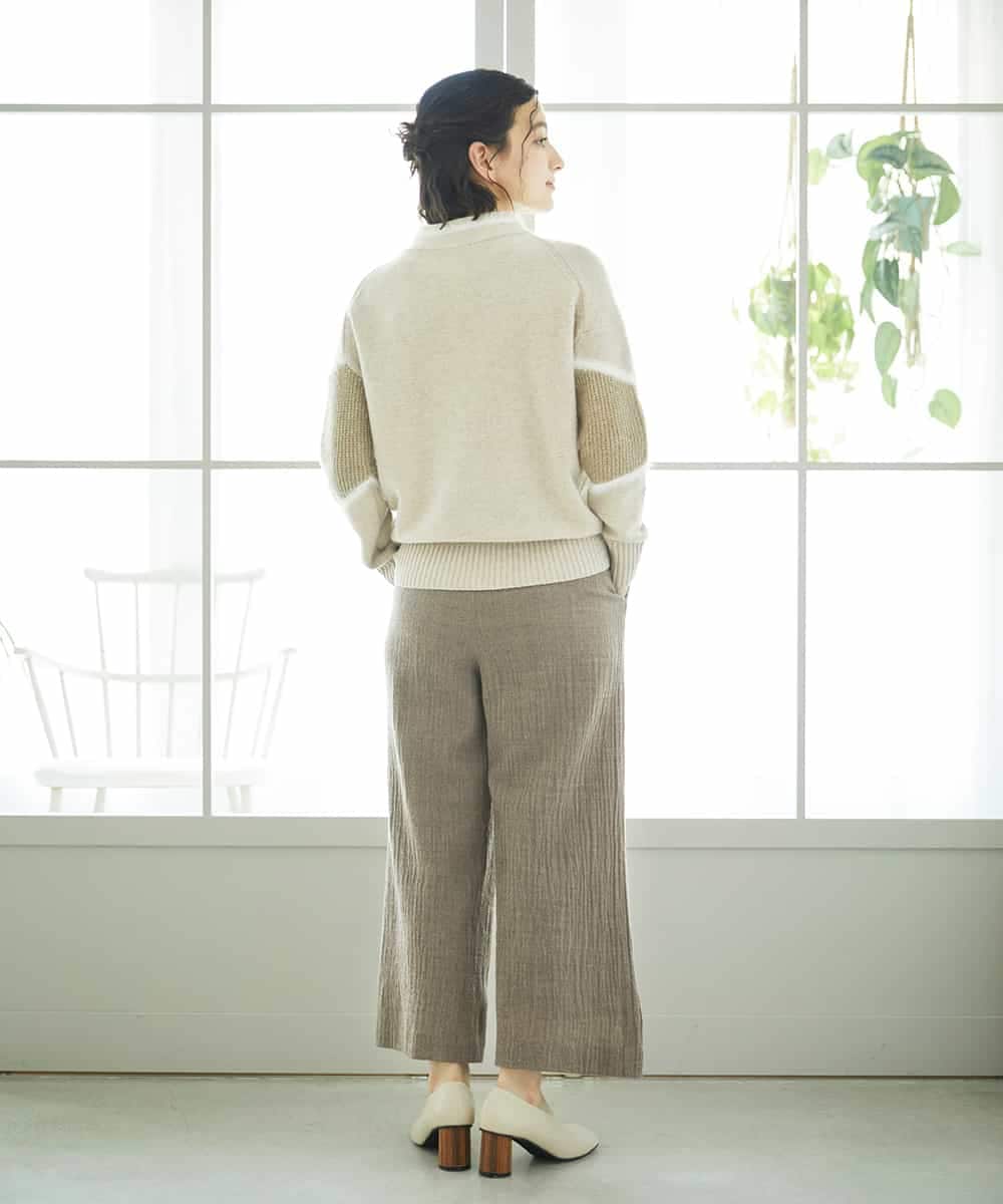 NHLAE36270 GIANNI LO GIUDICE(小さいサイズ)(メゾン ドゥ サンク) [セットアップ対応]リファインガーゼパンツ ベージュ