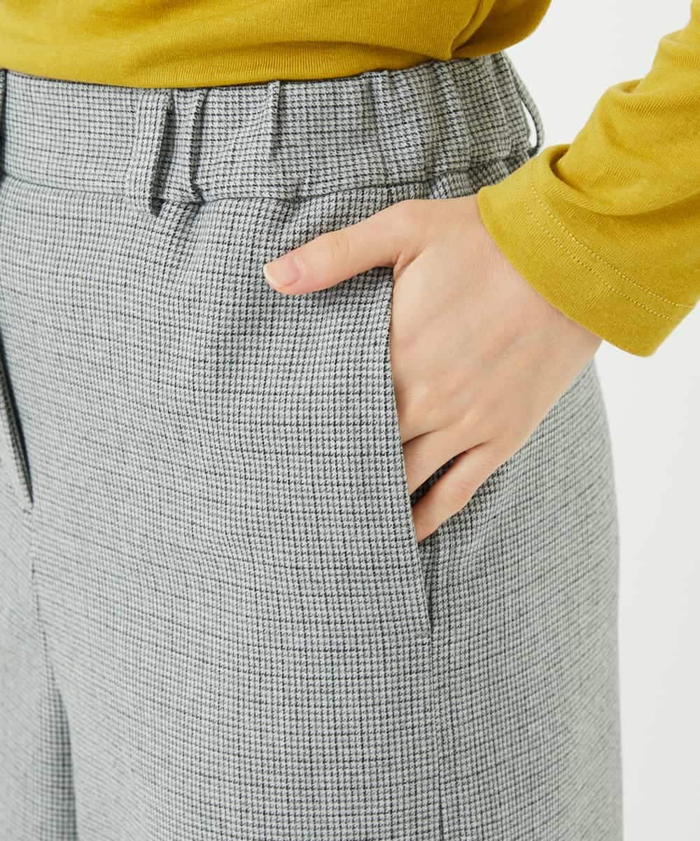 NHLAF84230 GIANNI LO GIUDICE(小さいサイズ)(メゾン ドゥ サンク) ガンクラブチェックワイドストレートパンツ グレー