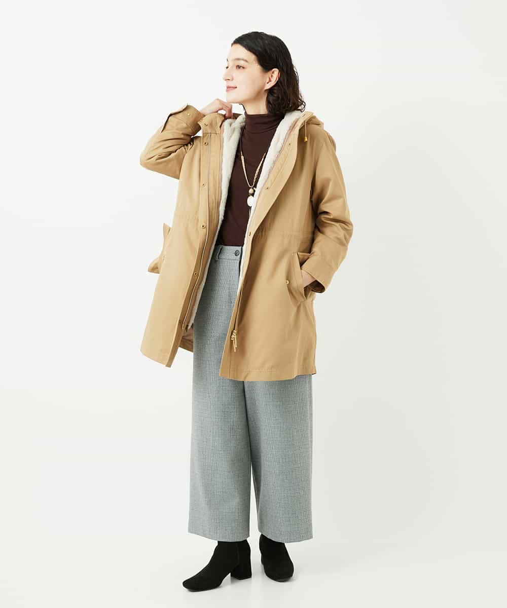 NHLAF84230 GIANNI LO GIUDICE(小さいサイズ)(メゾン ドゥ サンク) ガンクラブチェックワイドストレートパンツ グレー