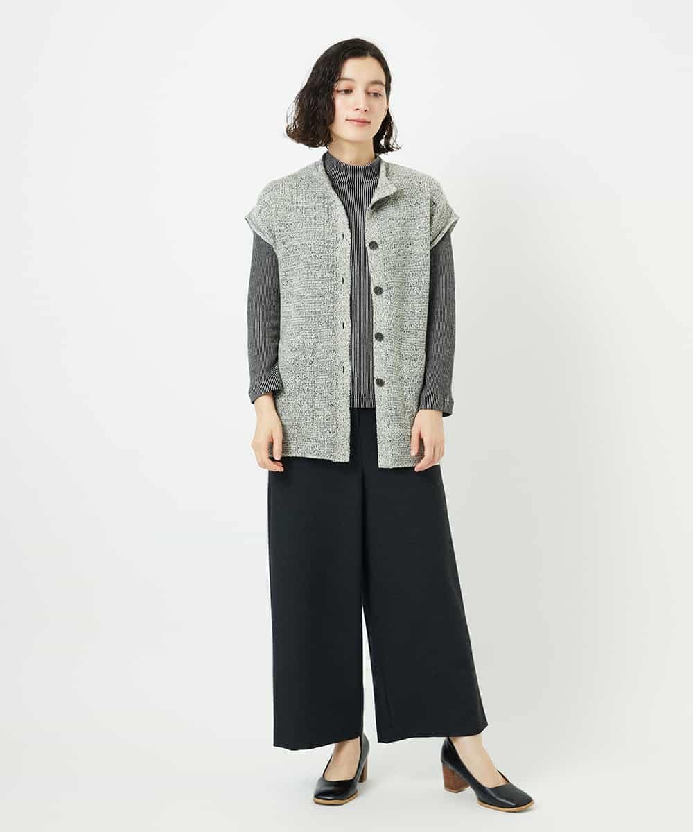 NHLAF84230 GIANNI LO GIUDICE(小さいサイズ)(メゾン ドゥ サンク) ガンクラブチェックワイドストレートパンツ グレー