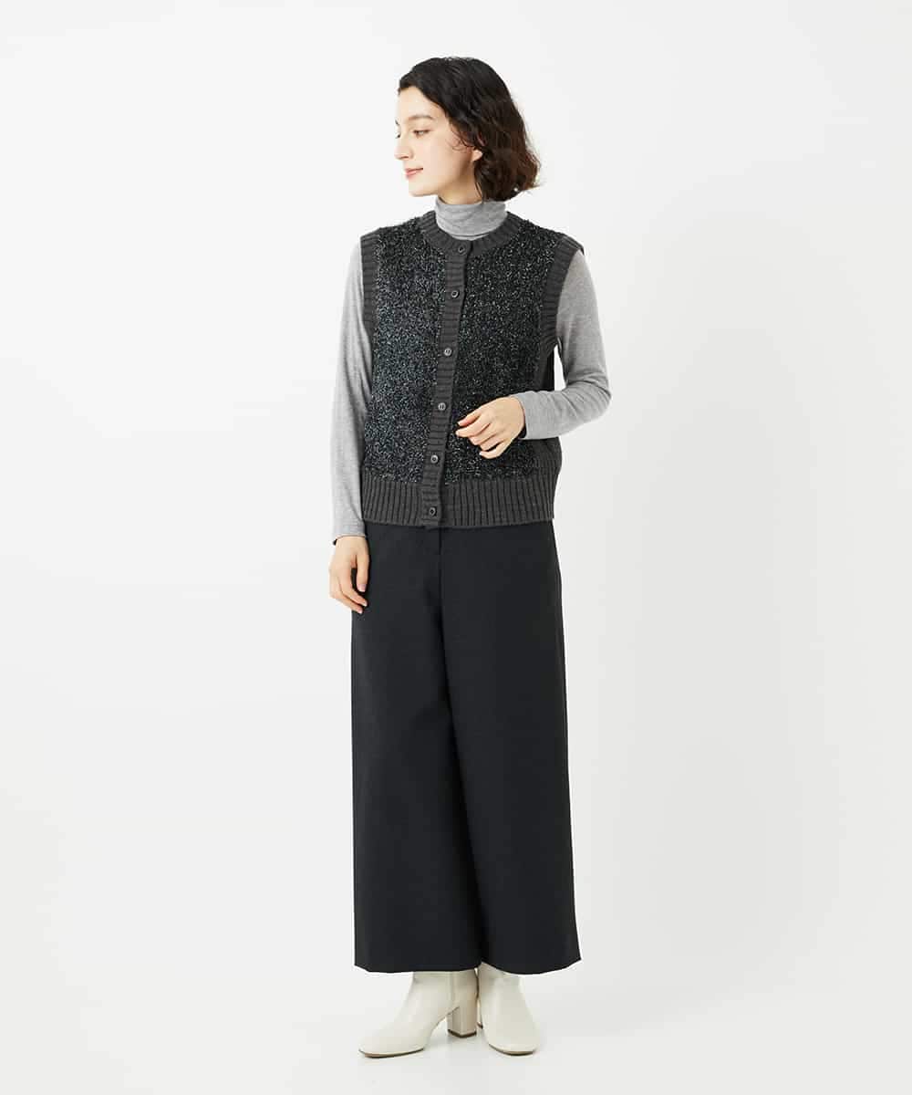 NHLAF84230 GIANNI LO GIUDICE(小さいサイズ)(メゾン ドゥ サンク) ガンクラブチェックワイドストレートパンツ グレー