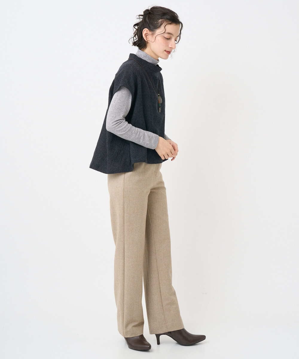 NHLAF85200 GIANNI LO GIUDICE(小さいサイズ)(メゾン ドゥ サンク) [4サイズ展開]ウォッシャブルツイードストレートパンツ ライトグレー