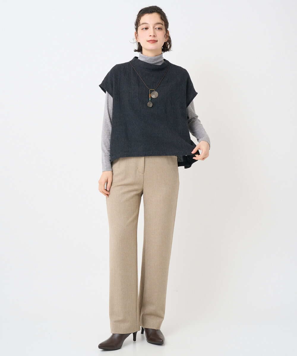 NHLAF85200 GIANNI LO GIUDICE(小さいサイズ)(メゾン ドゥ サンク) [4サイズ展開]ウォッシャブルツイードストレートパンツ ライトグレー