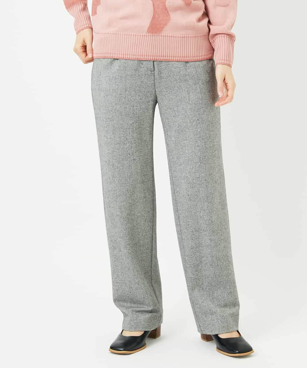 NHLAF85200 GIANNI LO GIUDICE(小さいサイズ)(メゾン ドゥ サンク) [4サイズ展開]ウォッシャブルツイードストレートパンツ ライトグレー