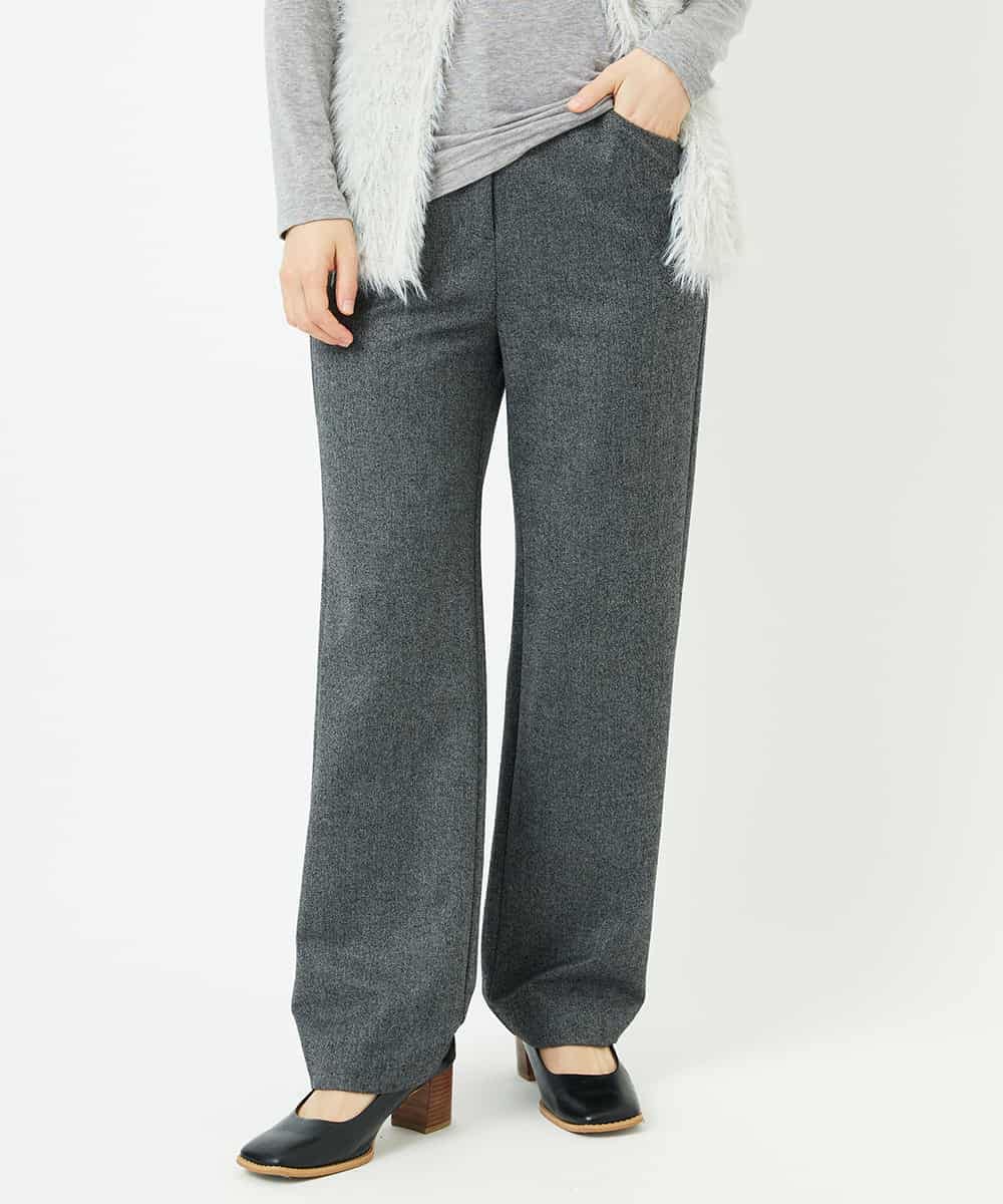 NHLAF85200 GIANNI LO GIUDICE(小さいサイズ)(メゾン ドゥ サンク) [4サイズ展開]ウォッシャブルツイードストレートパンツ ライトグレー