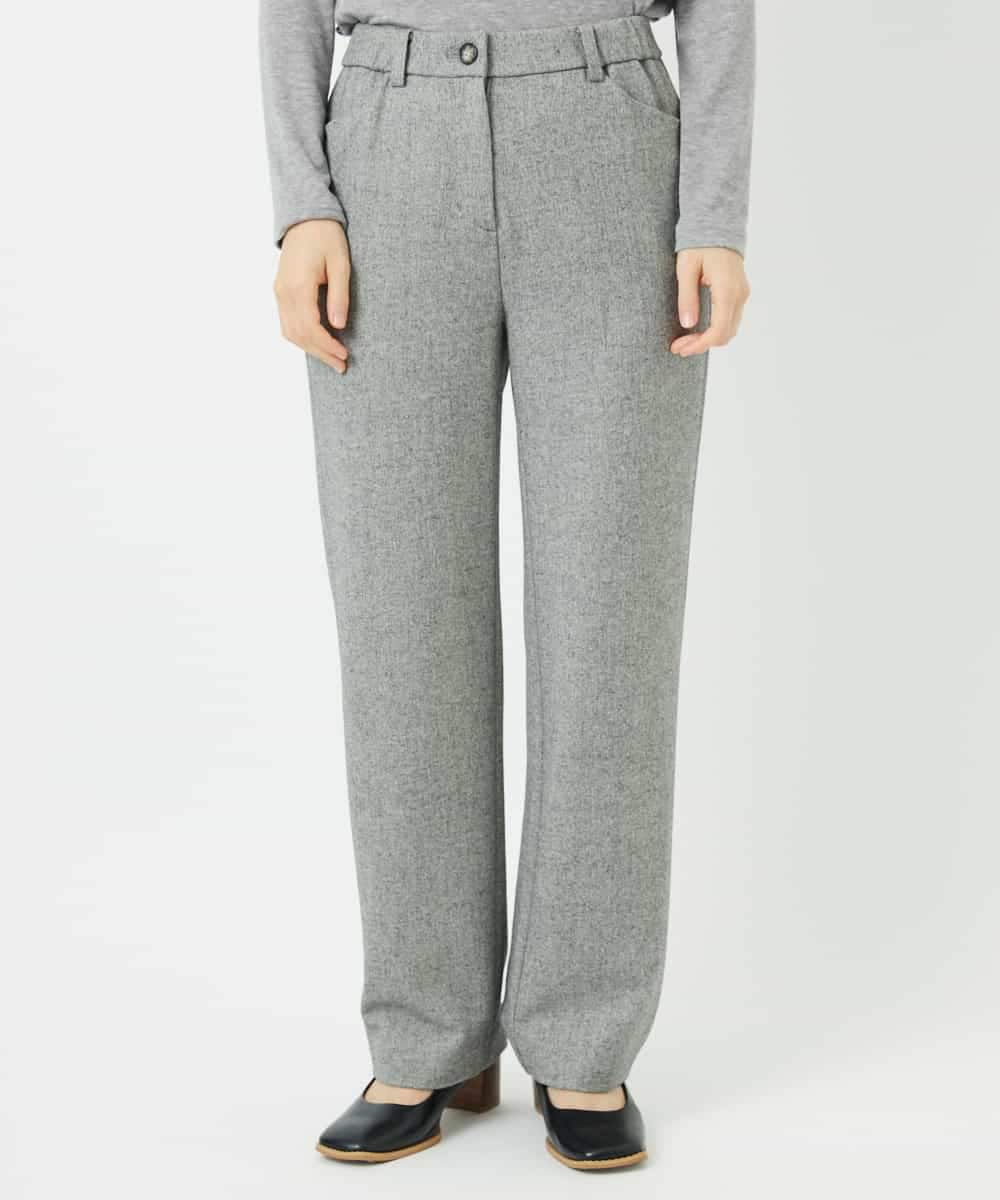 NHLAF85200 GIANNI LO GIUDICE(小さいサイズ)(メゾン ドゥ サンク) [4サイズ展開]ウォッシャブルツイードストレートパンツ ライトグレー