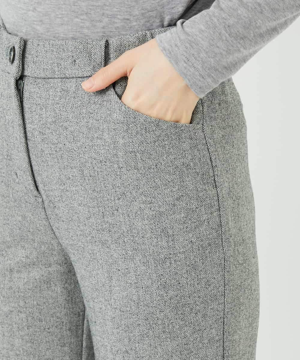 NHLAF85200 GIANNI LO GIUDICE(小さいサイズ)(メゾン ドゥ サンク) [4サイズ展開]ウォッシャブルツイードストレートパンツ ライトグレー