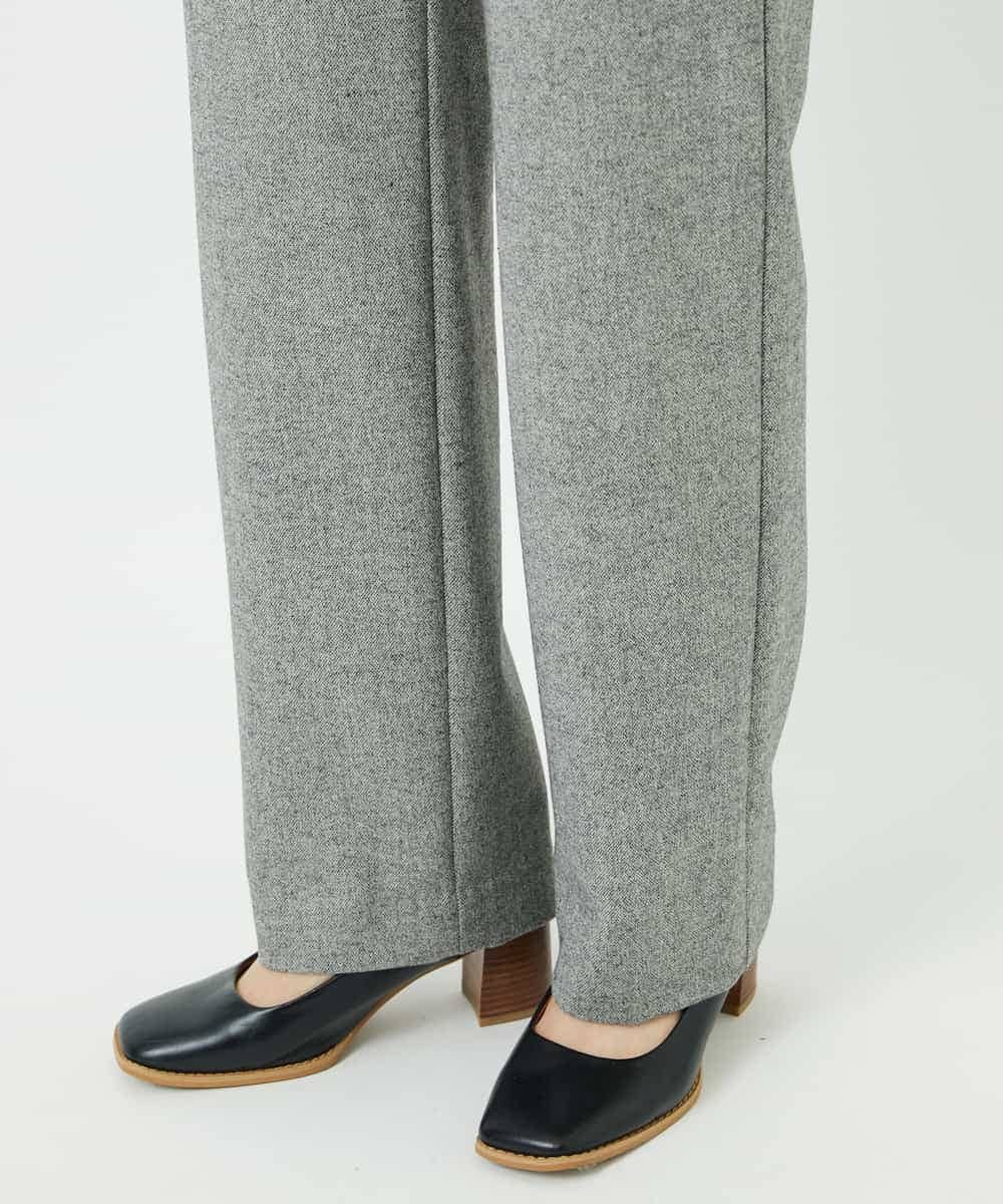 NHLAF85200 GIANNI LO GIUDICE(小さいサイズ)(メゾン ドゥ サンク) [4サイズ展開]ウォッシャブルツイードストレートパンツ ライトグレー