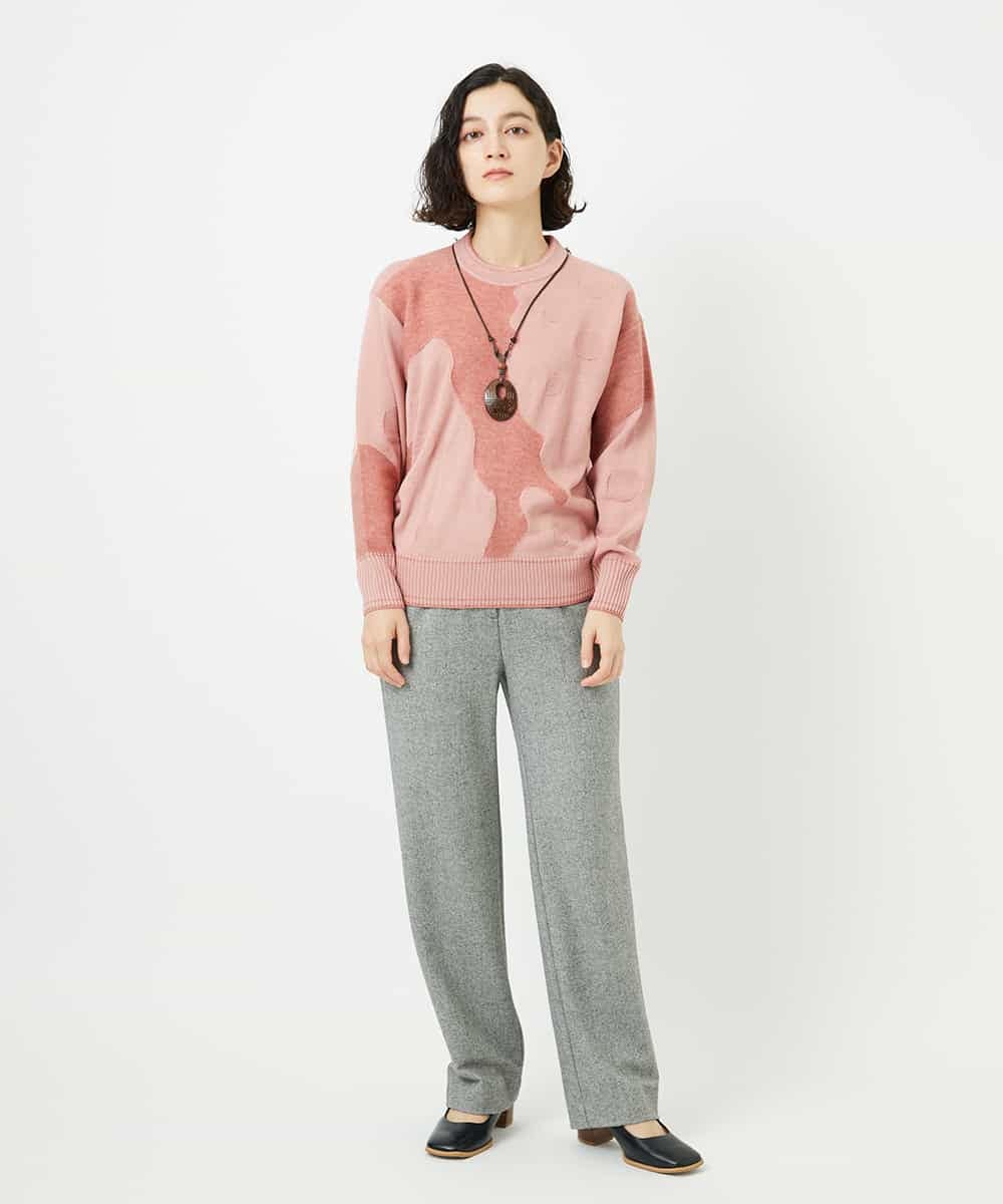 NHLAF85200 GIANNI LO GIUDICE(小さいサイズ)(メゾン ドゥ サンク) [4サイズ展開]ウォッシャブルツイードストレートパンツ ライトグレー