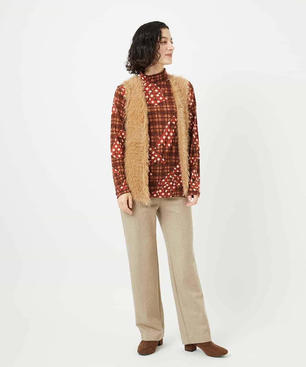 NHLAF85200 GIANNI LO GIUDICE(小さいサイズ)(メゾン ドゥ サンク) [4サイズ展開]ウォッシャブルツイードストレートパンツ ライトグレー