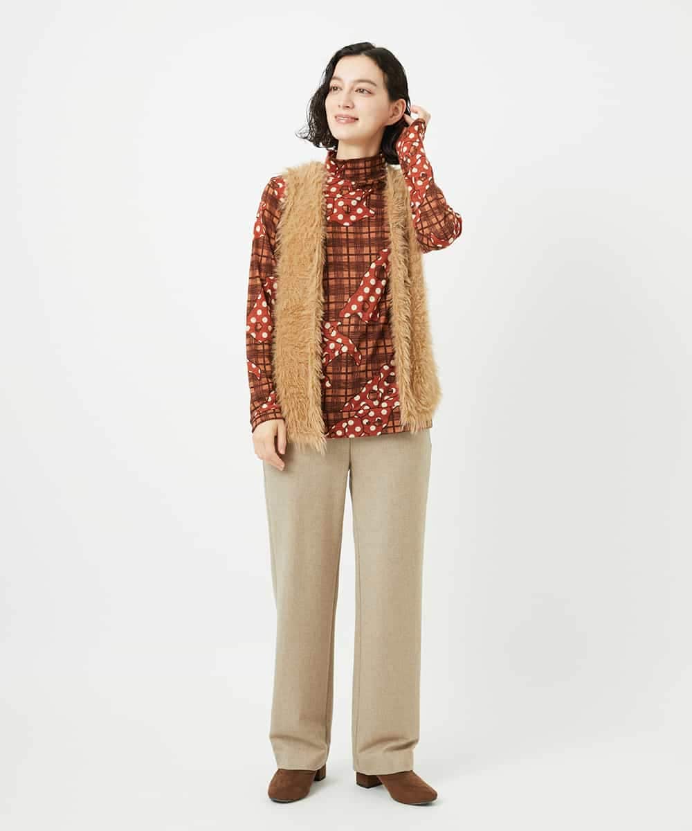 NHLAF85200 GIANNI LO GIUDICE(小さいサイズ)(メゾン ドゥ サンク) [4サイズ展開]ウォッシャブルツイードストレートパンツ ライトグレー