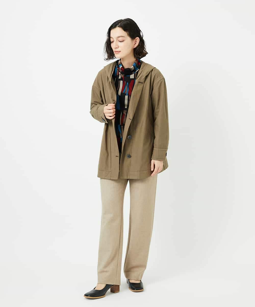 NHLAF85200 GIANNI LO GIUDICE(小さいサイズ)(メゾン ドゥ サンク) [4サイズ展開]ウォッシャブルツイードストレートパンツ ライトグレー