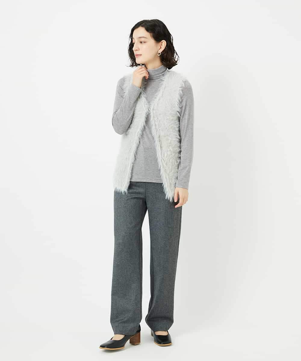 NHLAF85200 GIANNI LO GIUDICE(小さいサイズ)(メゾン ドゥ サンク) [4サイズ展開]ウォッシャブルツイードストレートパンツ ライトグレー