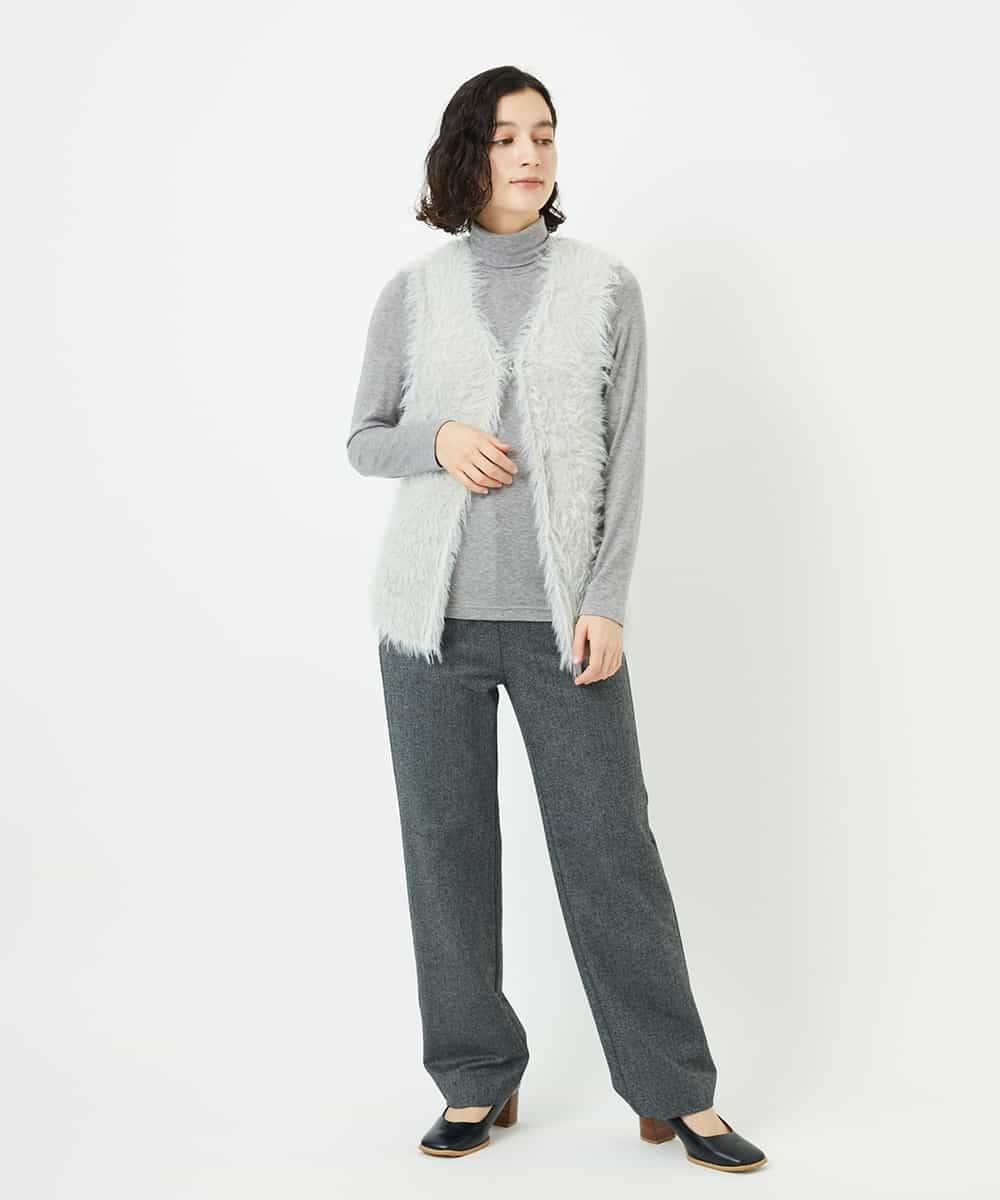 NHLAF85200 GIANNI LO GIUDICE(小さいサイズ)(メゾン ドゥ サンク) [4サイズ展開]ウォッシャブルツイードストレートパンツ ライトグレー