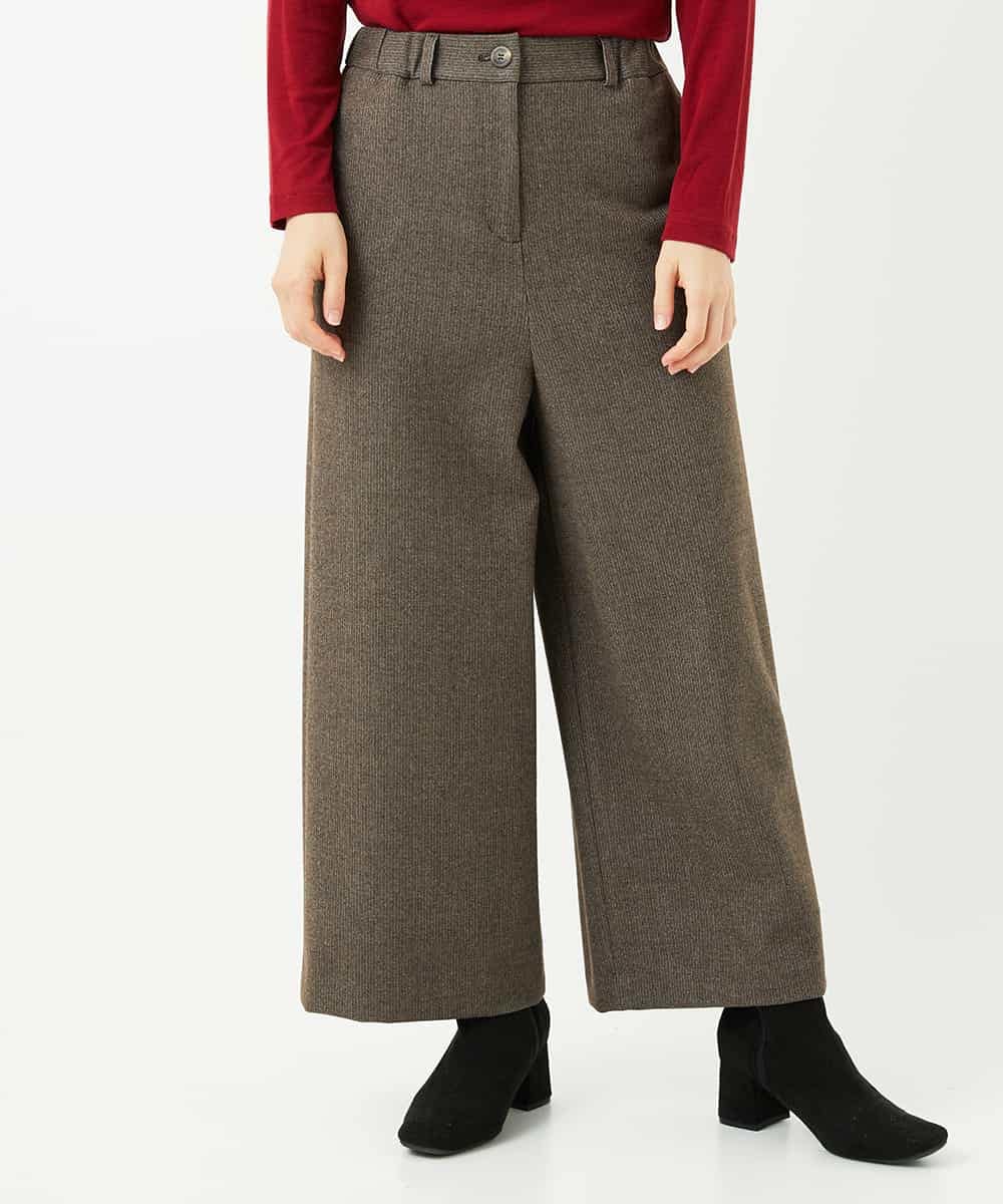 NHLAF86230 GIANNI LO GIUDICE(小さいサイズ)(メゾン ドゥ サンク) 両面起毛ワイドストレートパンツ アイボリー