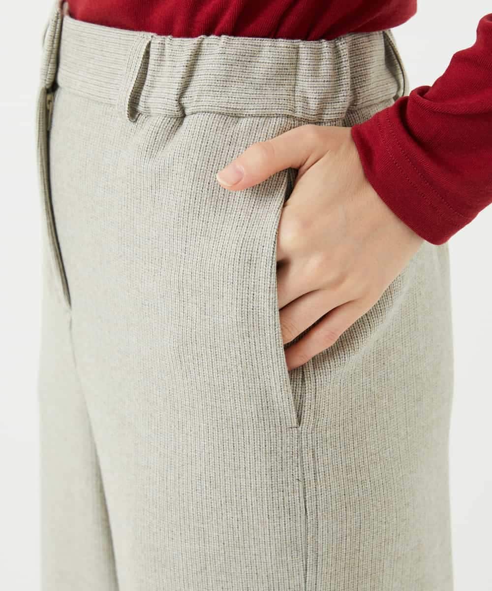 NHLAF86230 GIANNI LO GIUDICE(小さいサイズ)(メゾン ドゥ サンク) 両面起毛ワイドストレートパンツ アイボリー