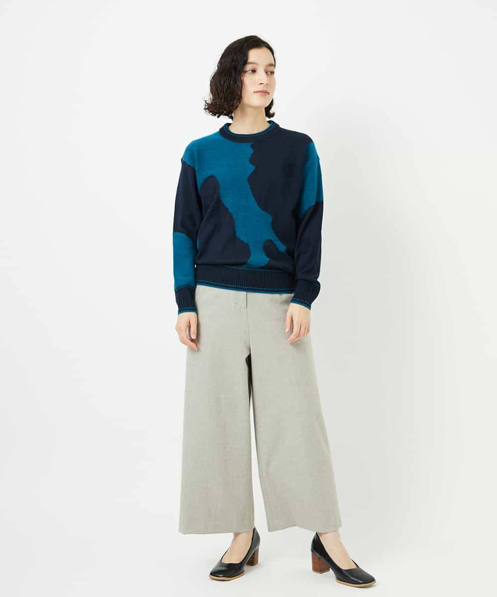 NHLAF86230 GIANNI LO GIUDICE(小さいサイズ)(メゾン ドゥ サンク) 両面起毛ワイドストレートパンツ アイボリー