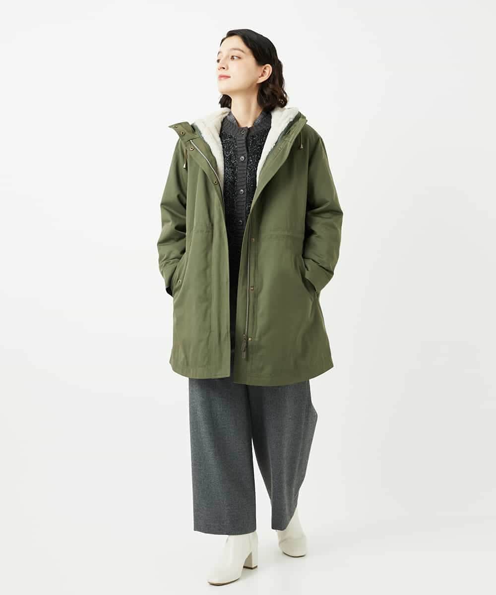 NHLAF86230 GIANNI LO GIUDICE(小さいサイズ)(メゾン ドゥ サンク) 両面起毛ワイドストレートパンツ アイボリー